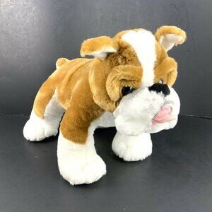 Build A Bear Bulldog Boxer Puppy Dog Plush Stuffed Animal 16 inch White Brown